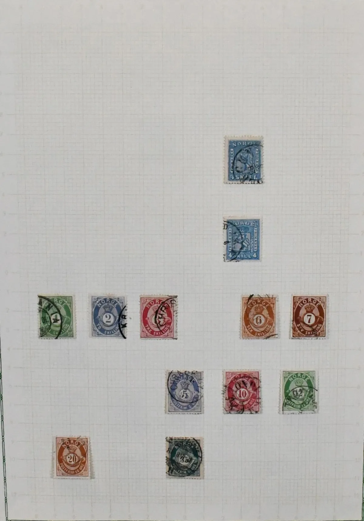 Norway, 1867-1980, mostly used collection on leaves, from classic, with coat of arms lions and numerals, 1920s/30s with special issues such as Nansen, Holberg, from 1960-1980 largely used complete.