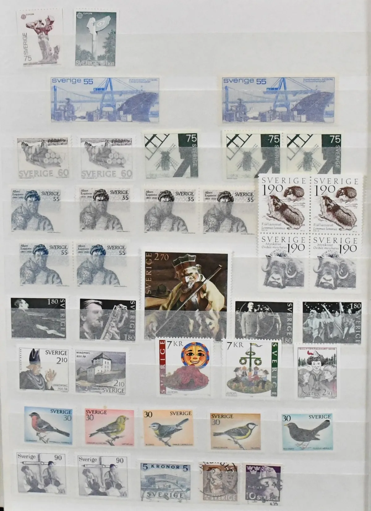 Schweden, 1974-83, postfrischer Sammlungsbestand mit vielen Zus.-Dr. etc., Nominale 3670,- SKr. (= 320,- Euro)