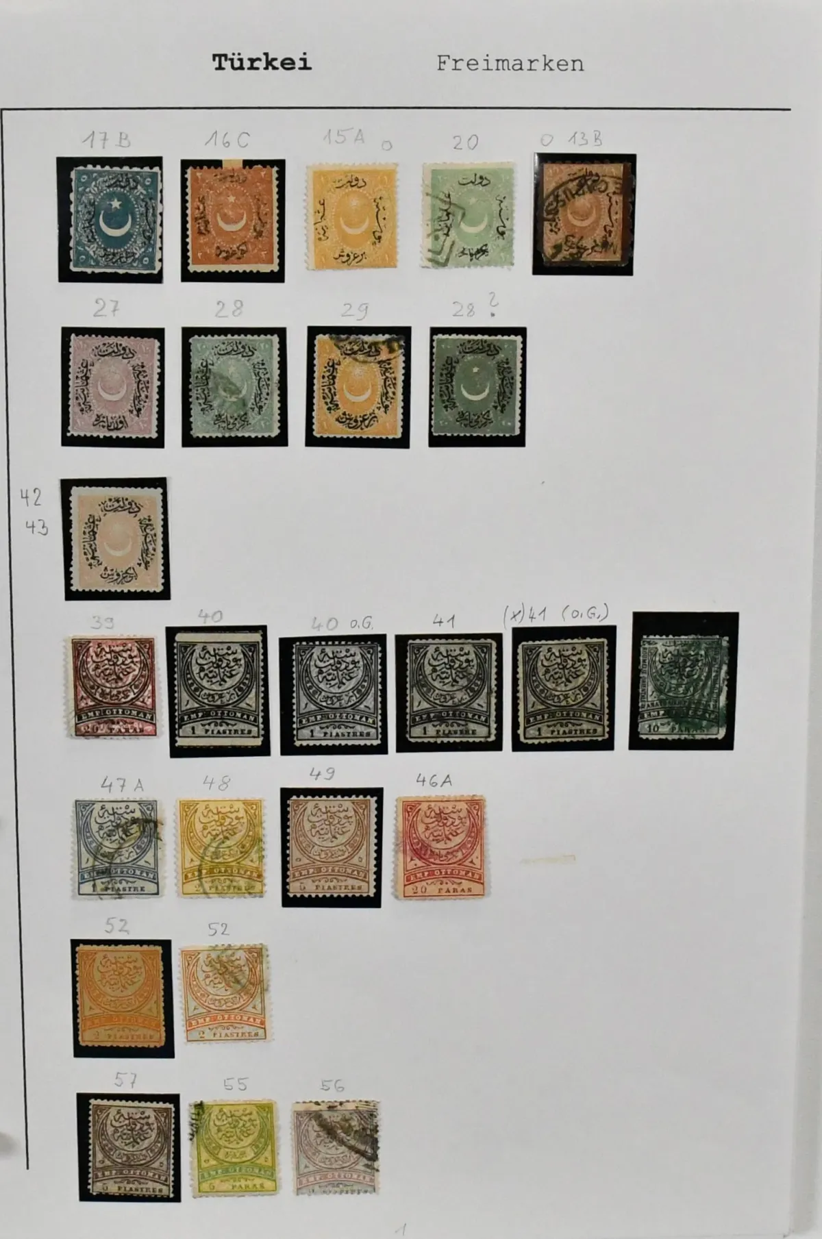 Turkey, 1868-1990, collection in both conditions on self-adhesive pages, including some early issues, several overprint values, e.g. no. 173IC used, block 5 mint never hinged etc., furthermore some postage. Mi. 1000,-