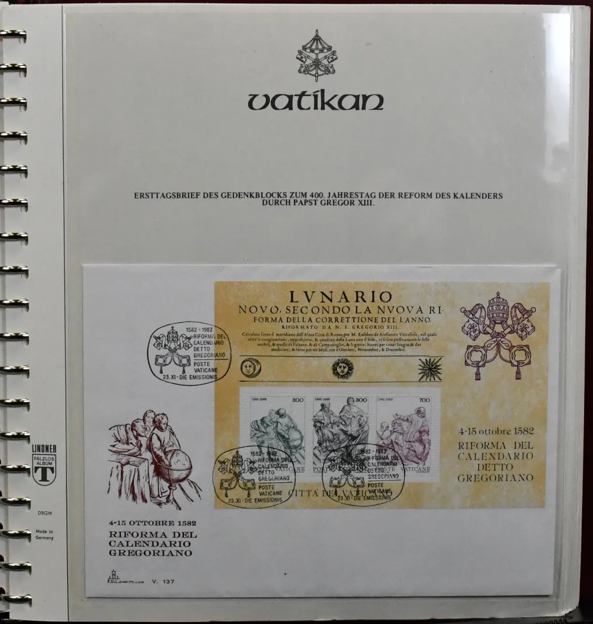 Vatican (principalement), collection importante en trois volumes, dont deux volumes avec documents de voyage papal de 1979-1982, avec voyage en Afrique etc., en plus importante collection neuve, ainsi qu'un épais livre de stock avec quantités à partir de 1929, aussi avec de meilleurs comme Bl. 1/2 etc., ainsi que du matériel neuf considérable jusqu'aux années 90 et encore quelques autres