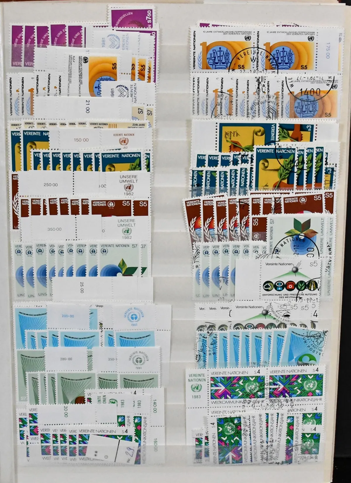 United Nations, Vienna, 1979/2000, mint and sales office cancelled stock with many complete sets, some additional printings, partly in complete sheets, Mi. 2000,-