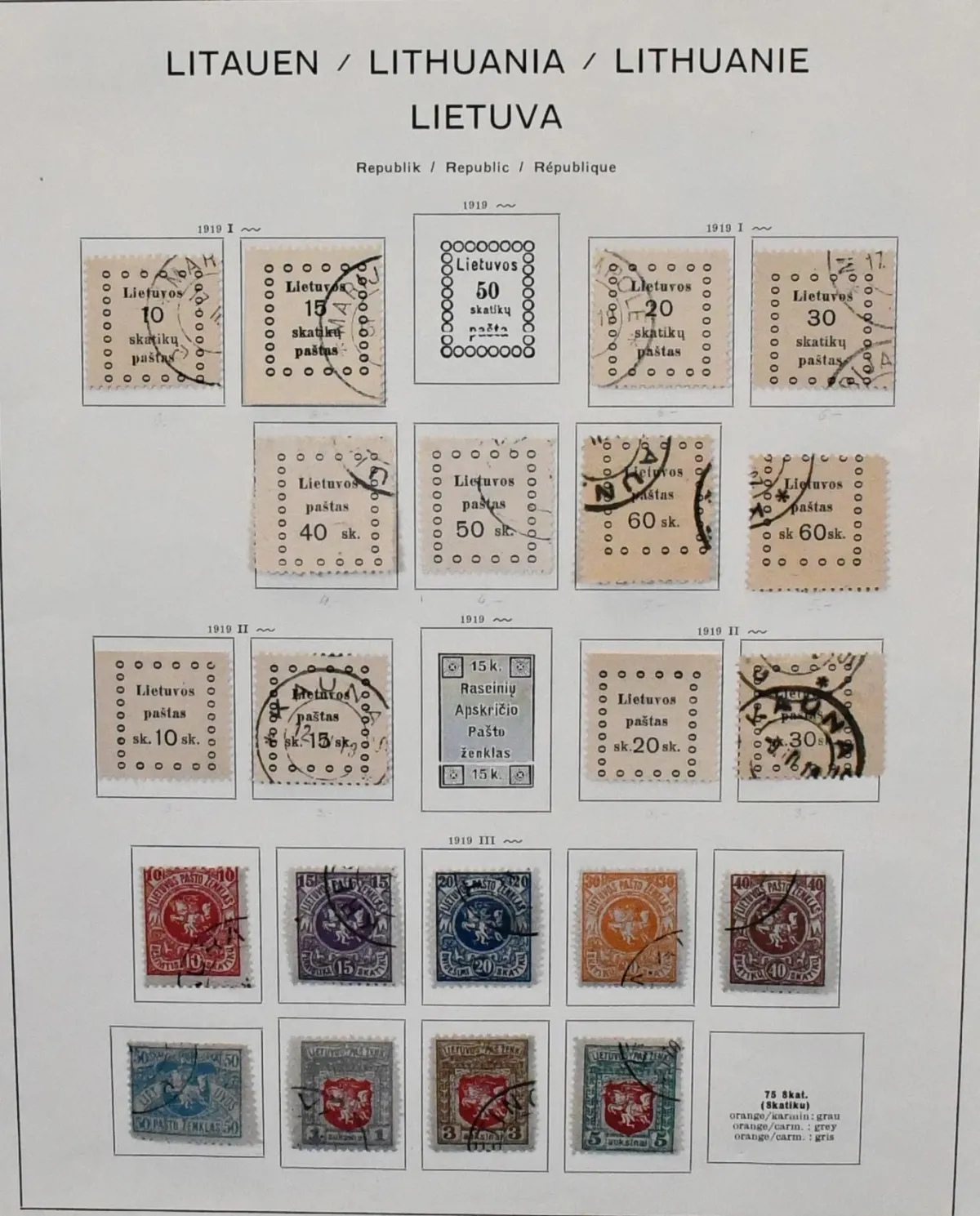 Lithuania, old pre-war collection on pages, largely complete, mostly used or unused, with many values