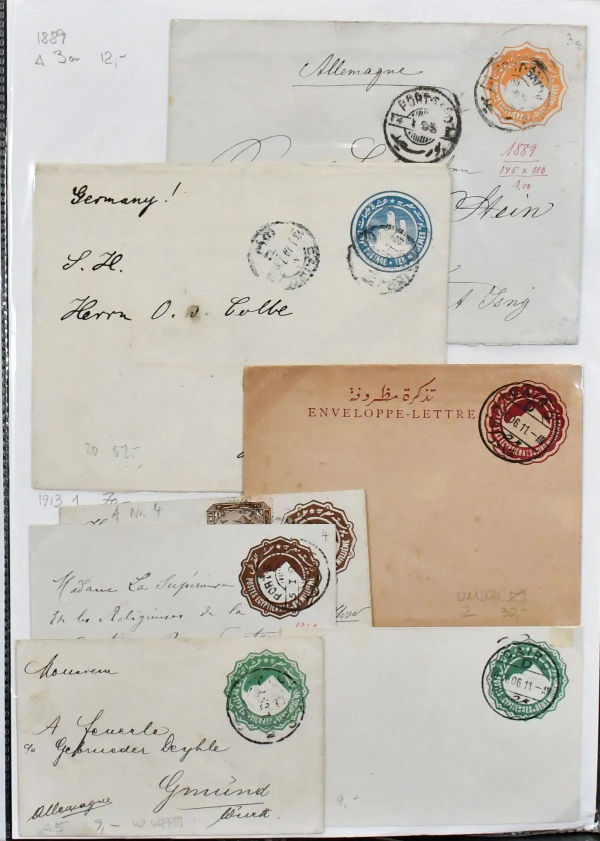 Ägypten, Partie von über 90 besseren frühen Belegen, meist vor 1950, dabei Hotelpost "Shepeard's Hotel" 1910/20, frühe Flug- und Zensurpost usw. Reizvolles…