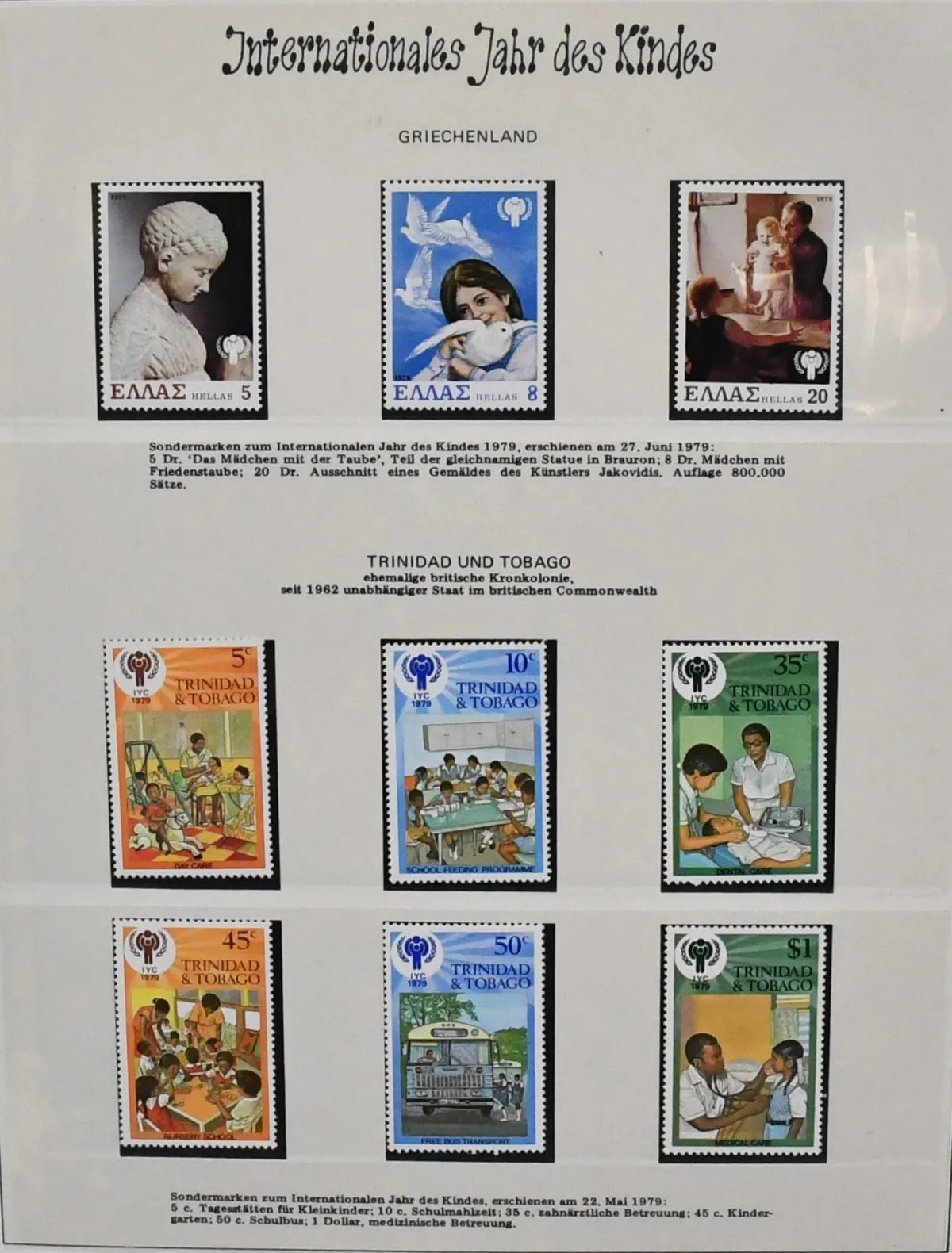 "Jahr des Kindes", Abo-Binder mit postfrischen Marken und Blocks aus aller Welt auf 79 vollen Seiten, dabei China Jugendsatz 1979, geschnittene Ungarn-Werte,…