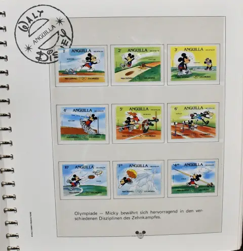 "Walt Disney", thick subscription binder with mint values and blocks on 68 full pages