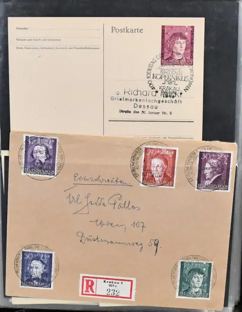 Astronomers, collection of about 100 items in an album, including Copernicus, Kepler, Galileo, etc.