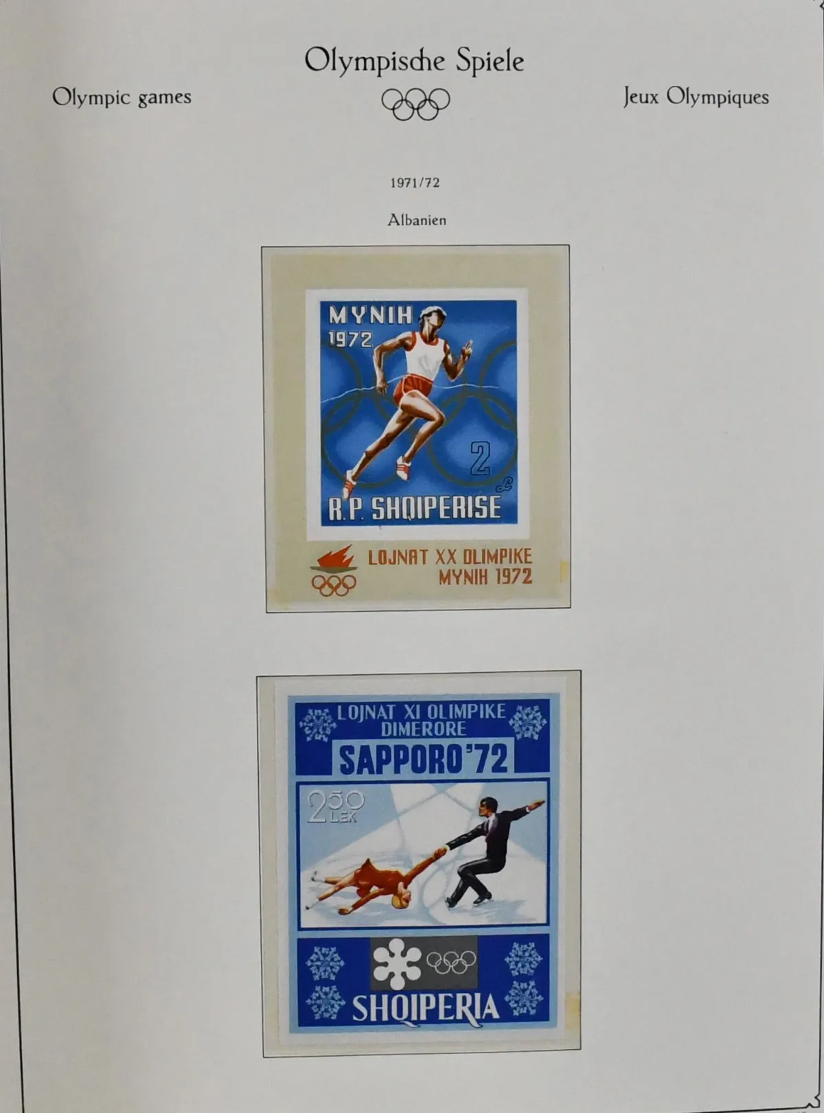 Olympic Games 1972, mint collection in as-new KABE pre-printed album, including imperforate Hungary issues, about 40 blocks and miniature sheets etc., all…