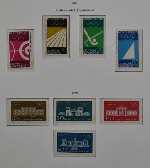 Igrzyska Olimpijskie 1972, kolekcja nieużywanych znaczków tylko wydania europejskie, w albumie KABE z nadrukiem. W tym Bułgaria bl. 40/43 (Mi. 358,-), Rumunia bl. 94, 98 i 101…