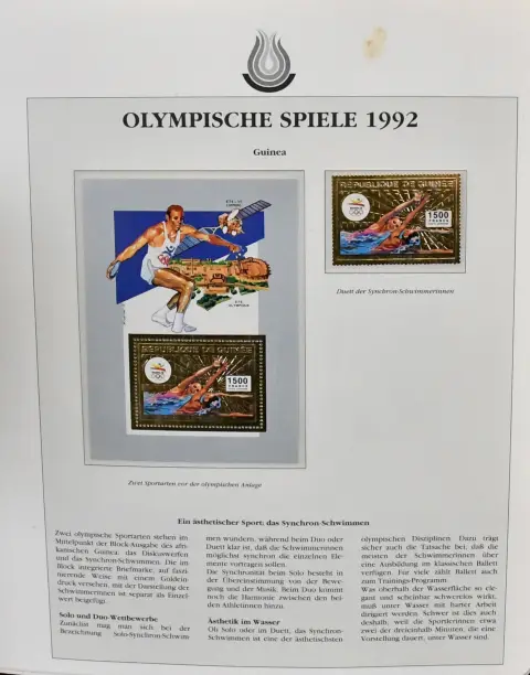Sport/Olympia, meestal postfris thematische verz. Olympia 1984-1996 in drie abonnementsalbums, met vele overzeese uitgaven en blokken, waaronder kleine en eilandstaten…