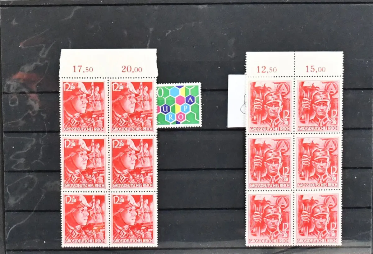Hele wereld, hoogwaardige partij incl. USA nr. 45 gest., Noorwegen nr. 1, Portugal nr. 778-79 postfris (Mi. 450,-), Oostenr.-Hongaar. veldpost nr. XII in postfris blok van vier (960,-), Liechtenstein CEPT 1960, Baden nr. 5 drie luxe stukken, IIIe Rijk Ostropa-blok met certificaat Oechsner "onberispelijk" (1300,-), en nr. 909/10 in postfrisse blokken van zes (Mi. 480,-)