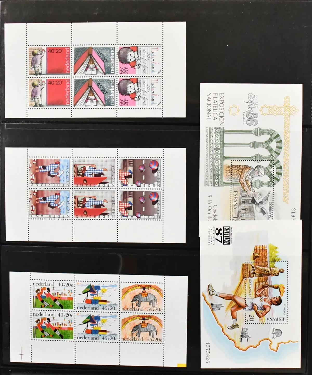 Worldwide, "Michel-strong" lot in two volumes, many blocks, France e.g. with Red Cross MH, Netherlands with mint blocks etc.