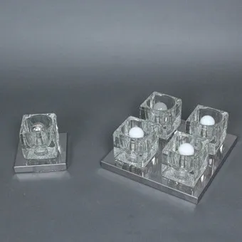PEILL & PUTZLER. Wand und Deckenleuchte, '' Ice Cube '', Chrom, Glas, 1970er.