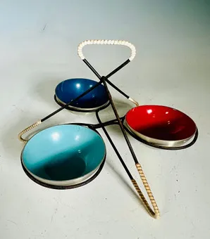 HERBERT KRENCHEL. Krenit vintage tiered stand / serving stand from the 1950s.