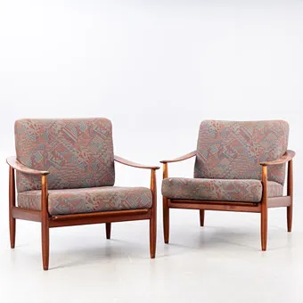 Two teak armchairs, probably Carl Straub / Goldfeder, Germany 1960s (2).