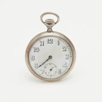 JUNGHANS. Lépine pocket watch, 800 silver, circa 1915, Germany.