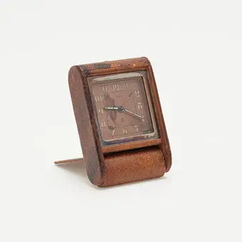 JAEGER-LECOULTRE. Travel clock / travel alarm clock, manual winding, 1930s/40s, Switzerland.