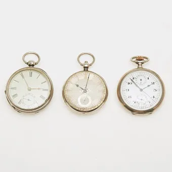 LOT DE MONTRES DE POCHE, argent. (3).