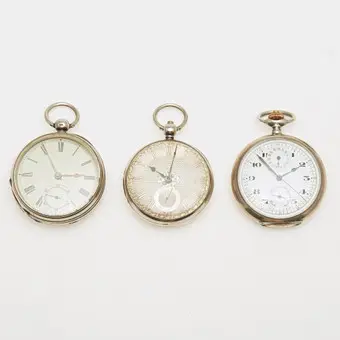 LOT DE MONTRES DE POCHE, argent. (3).
