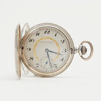Zegarek kieszonkowy savonnette POSTALA WATCH CO., srebro 900.