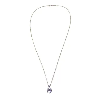 FIGAROKETTE AUS 835ER SILBER MIT SOLITÄR-ANHÄNGER.