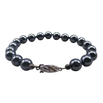 HÄMATIT-ARMBAND MIT 835ER SILBERVERSCHLUSS.