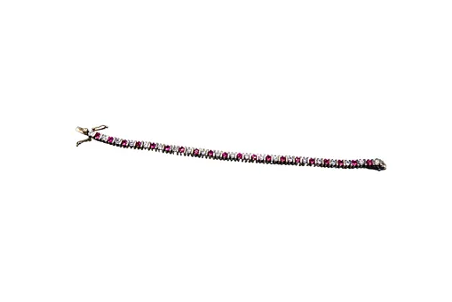 Bracelet en argent 925 serti de zircons.