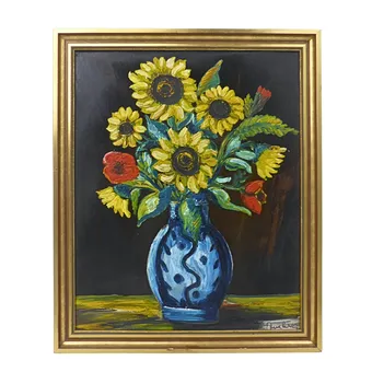 ÖLGEMÄLDE BLUMEN IN VASE.