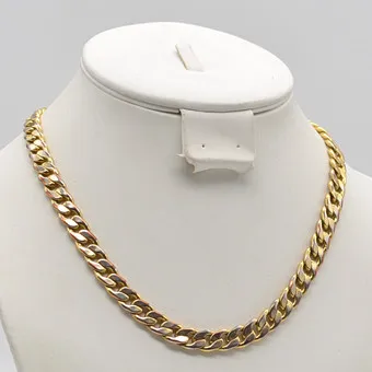 Collier vintage, chaîne blindée dorée, avec fermoir.
