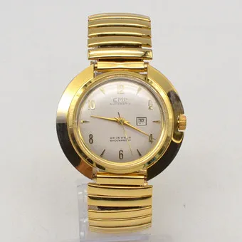 EMP AUTOMATIC, 25 камней, мужские наручные часы 1960-х, корпус и браслет позолочены, daydate, ручной завод.