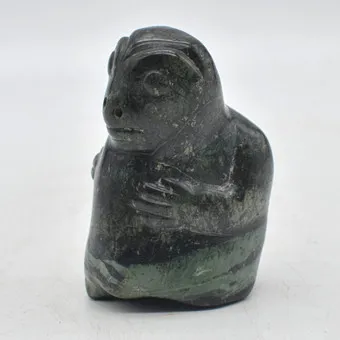 MONKEY, AFRICAN SCULPTURE, SOAPSTONE, SHONA ART, 20TH CENTURY.