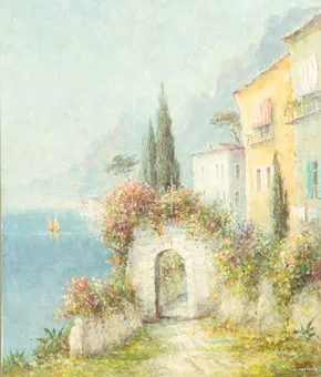 HORST HARTUNG (1921-?). Blick auf den Comer See.