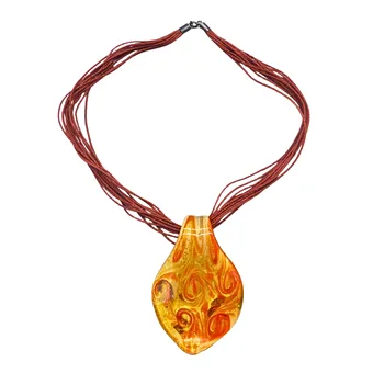 HALSKETTE MIT MURANOGLAS-ANHÄNGER.