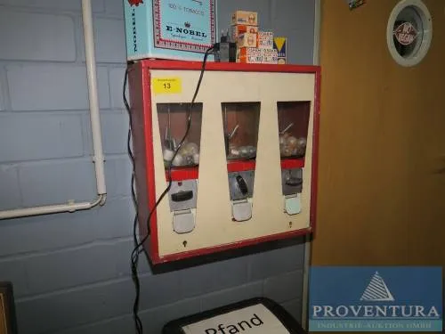 Kauwgomautomaat 3-vaks wit rood