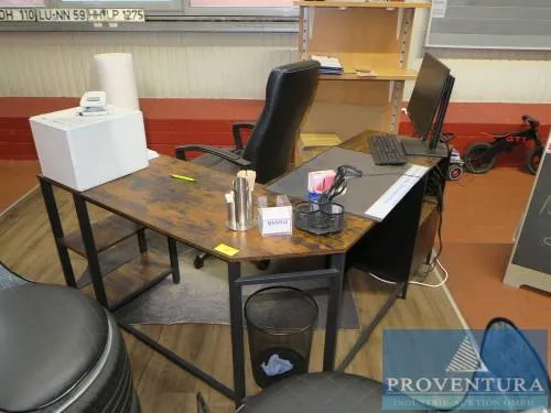 Combinaison d'angle de bureau gris foncé