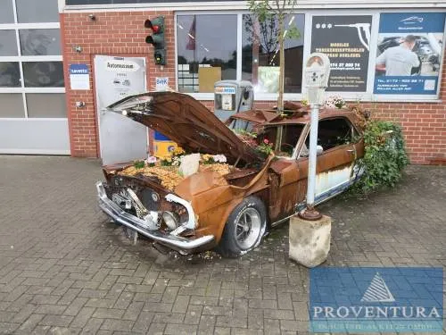 Ford Mustang comme jardinière