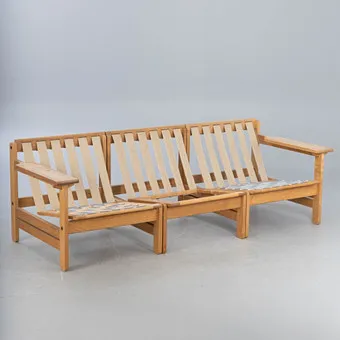 AKSEL DAHL. K. P. Møbler, three seating elements / armchair / sofa in oak, Denmark, 1960s (3).