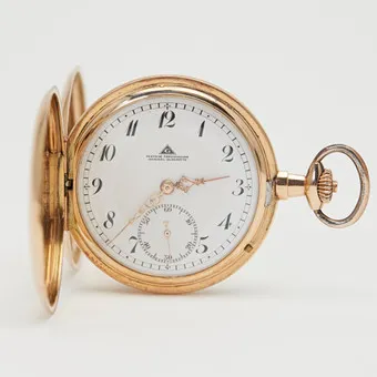 GLASHÜTTE. Savonnette-Taschenuhr, Fullset, 585er Gelbgold, um 1920, Deutschland.