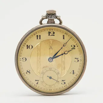OMEGA. Montre Lépine, ensemble Art déco avec pendentif, argent 800, vers 1925, Suisse.