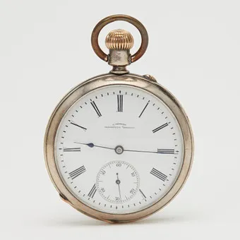 J. ASSMANN, GLASHÜTTE. Pionier-Lépine-Taschenuhr, Silber, um 1865, Deutschland.