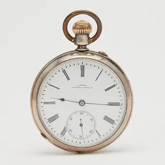 J. ASSMANN, GLASHÜTTE. Pionier-Lépine-Taschenuhr, Silber, um 1865, Deutschland.