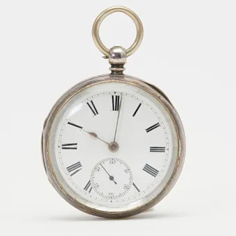 D. JONES, LIANDYSSUL. Lépine. Spindeltaschenuhr, 925er Silber, Schlüsselaufzug, um 1900, England.