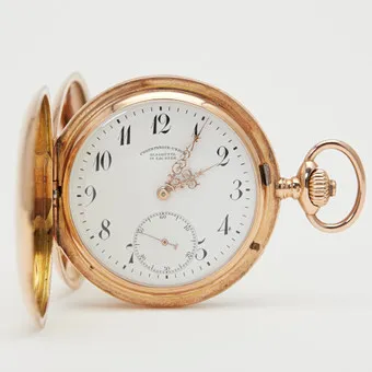 GLASHÜTTE. Montre de gousset savonnette, or rose 585, vers 1910, Allemagne.