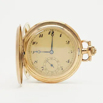 IWC SCHAFFHAUSEN. Monopol, montre de poche savonnette, or jaune 585, vers 1925, Suisse.