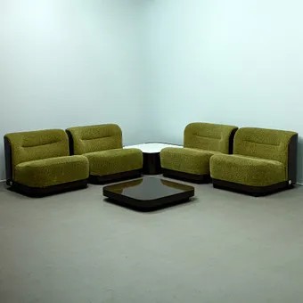 PETER MALY. for COR. Six-piece seating group / lounge group, model 'Trinom', 1970s (6).