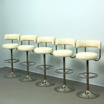 BÖRJE JOHANSON. Johanson Design, five bar stools / swivel chairs, model "Jupiter", 1970s/80s, Sweden (5).