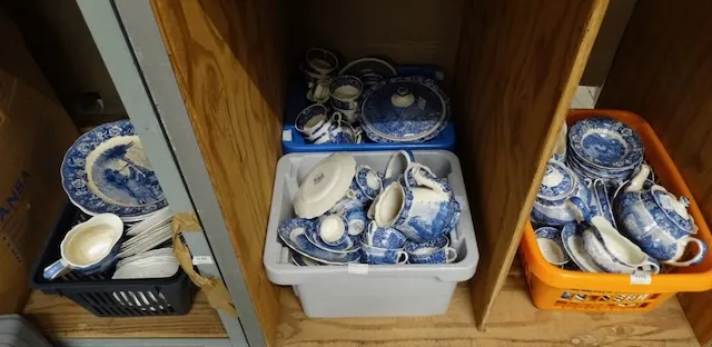 1 restservies Engeland blauw/wit