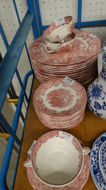 1 restservies Engeland rood/wit