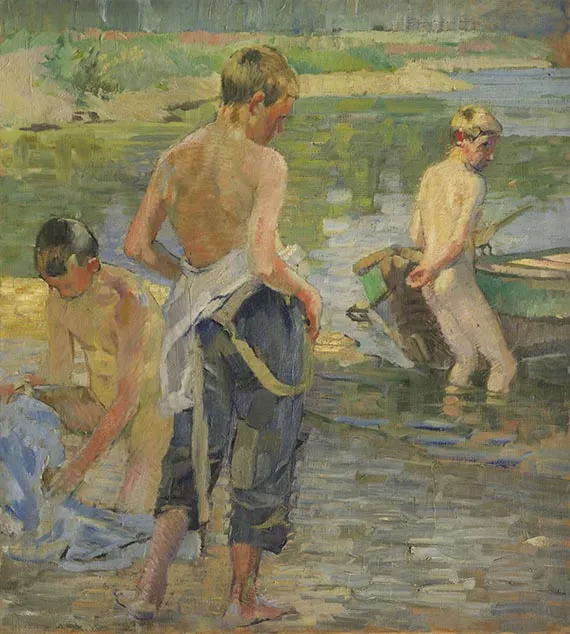 Christian Landenberger, Badende Knaben, 1908