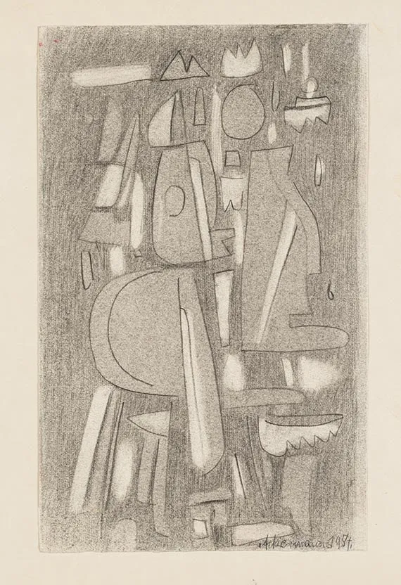 Max Ackermann, 2 disegni: Sulla spiaggia e Inno