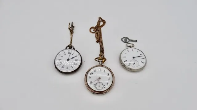 3 silberne Taschenuhren, gängig